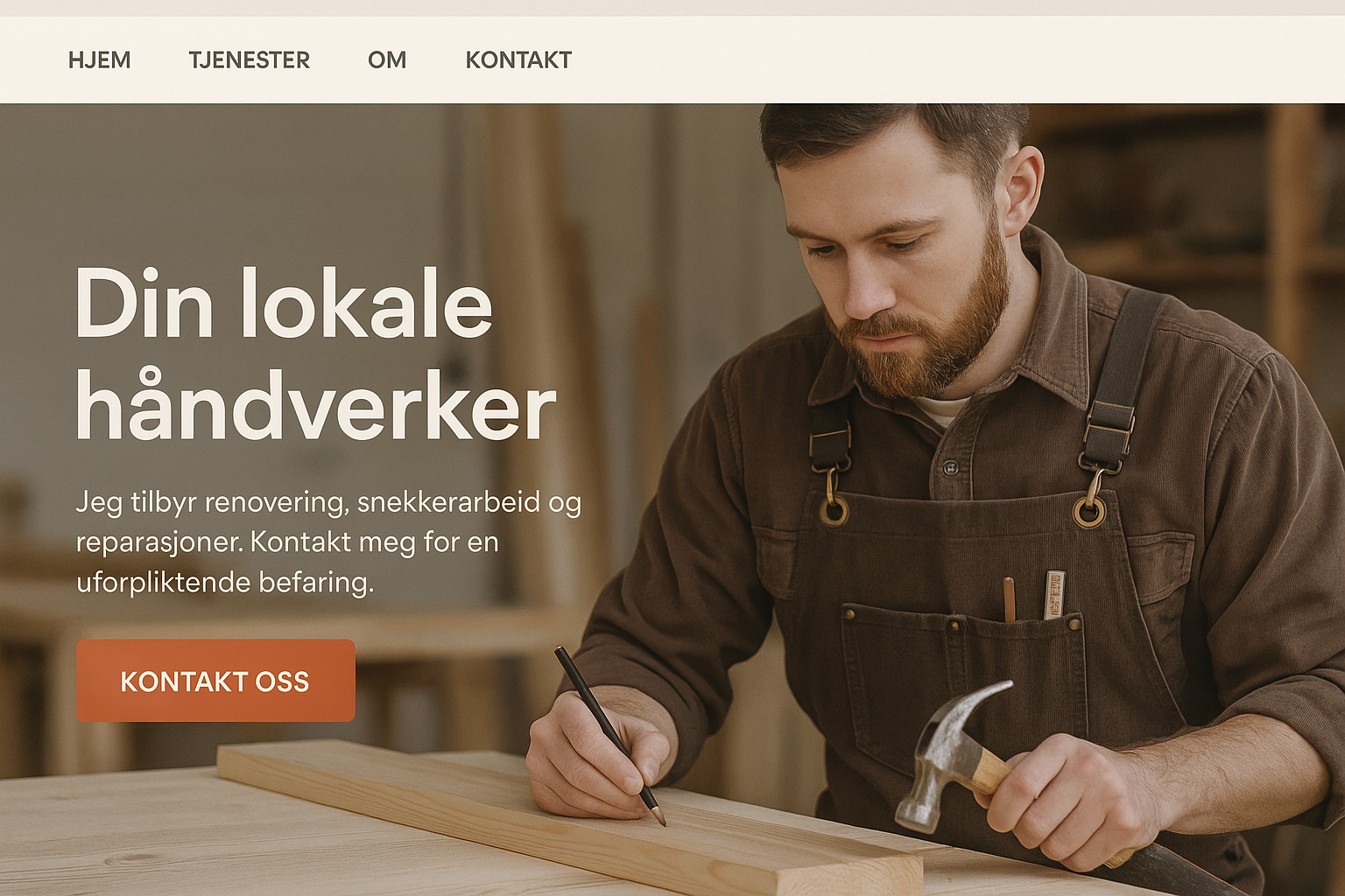 Alternativ tradisjonell nettside for håndverkere